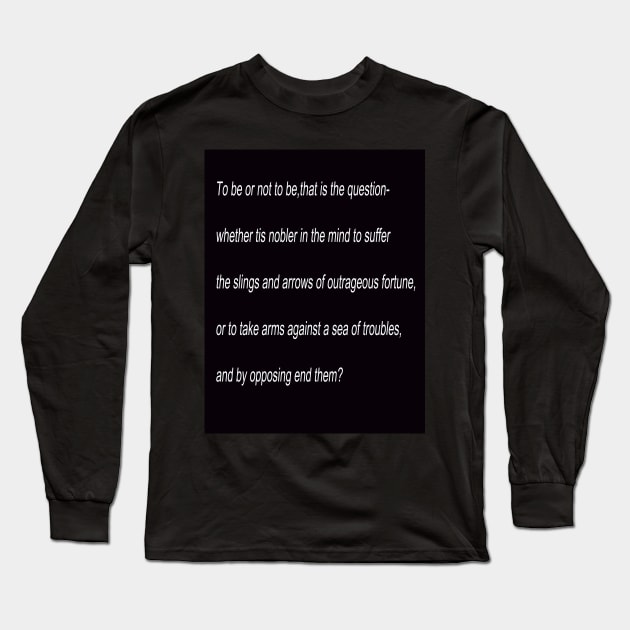 William Shakespeare`s Hamlet Long Sleeve T-Shirt by icarusismartdesigns